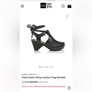 New Isabel Marant black leather clogs size 38